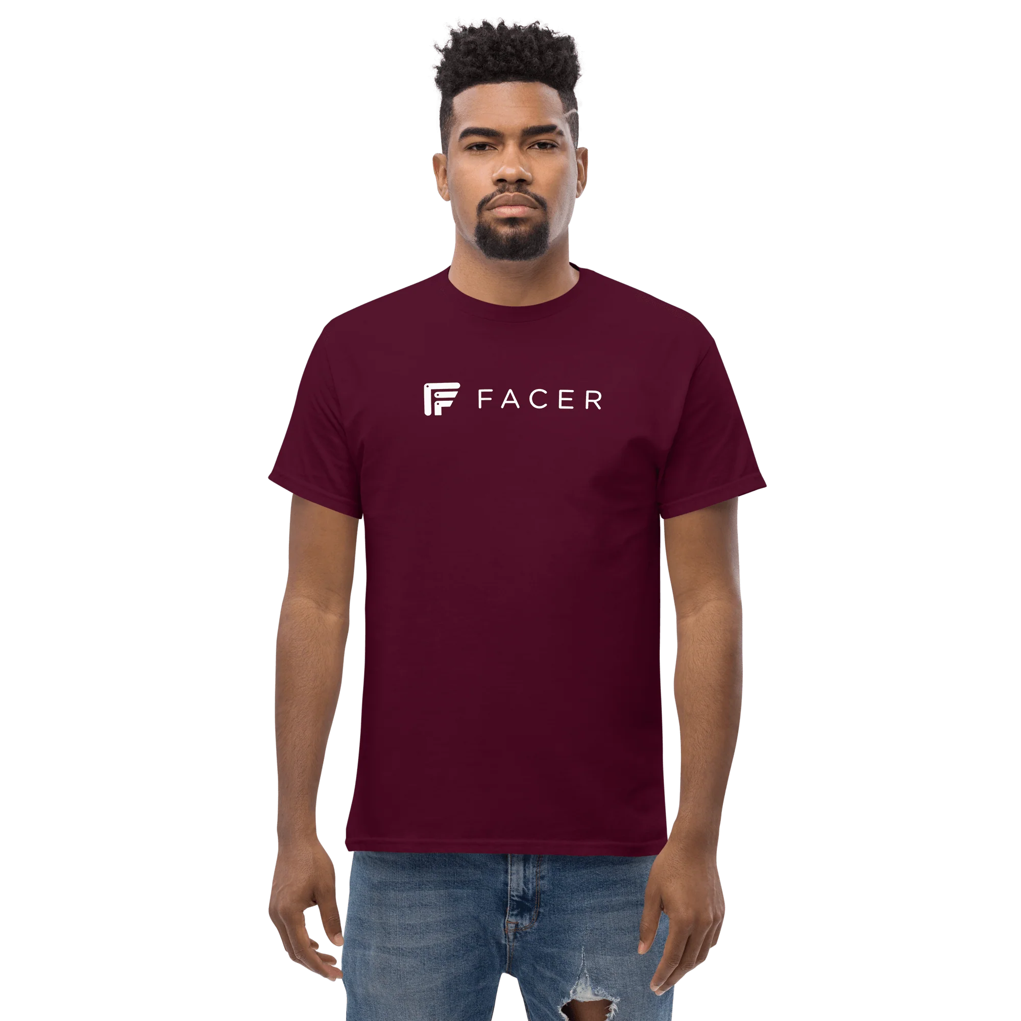 Facer classic T-shirt for men - White logo - Image 4